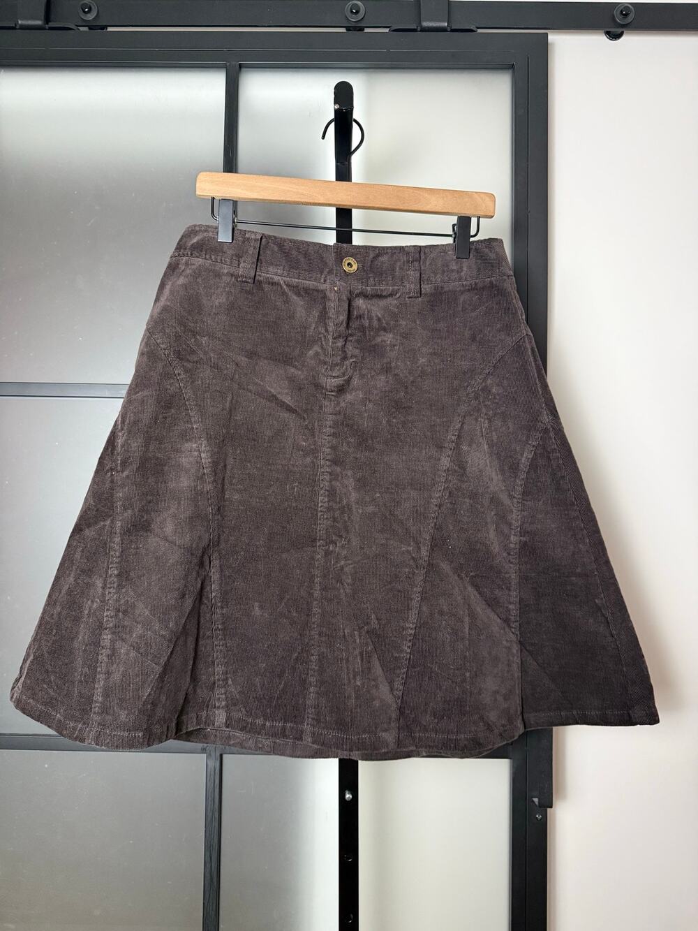 Y2K Bass Jeans Flared Corduroy Skirt Size 6